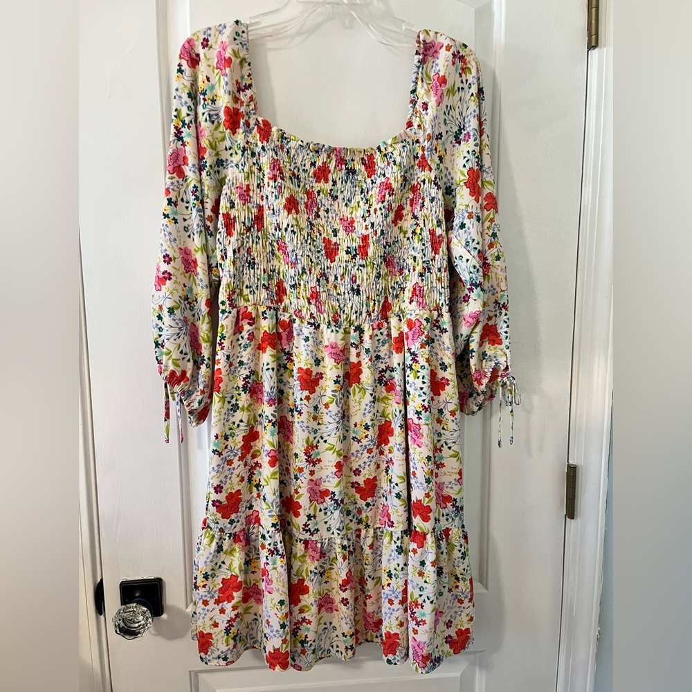Floral Smocked Dress with Puff Sleeves💐